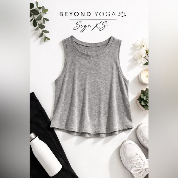 Beyond Yoga Tops - Beyond Yoga Gray Cropped Tank Top XS